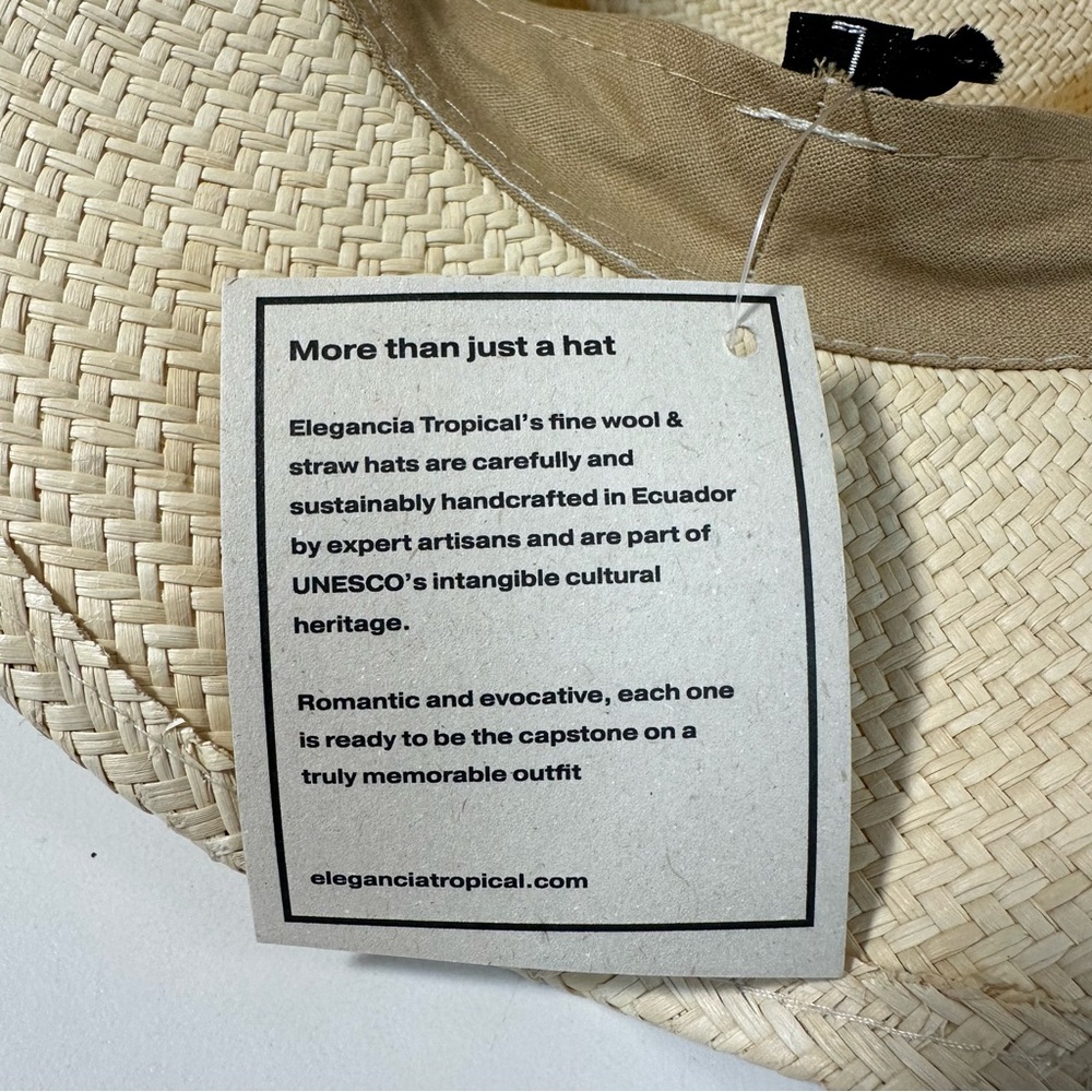 Elegancia Tropical Desierto Classic Panama Hat Handwoven NWT Unisex Sz L… - Picture 8 of 16